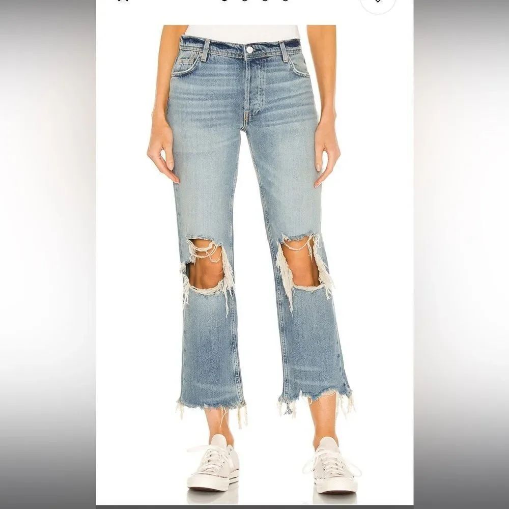NWT- FREE PEOPLE- Maggie Mid Rise Straight Leg Jeans- Size 26/ US 2